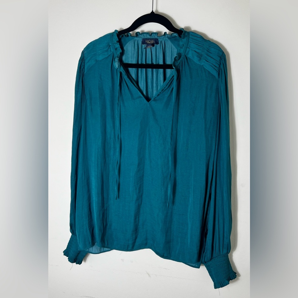 Rachel by Rachel Roy Turquoise Silky Blouse – Size XL